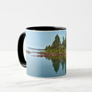 Isle Royale Malone Bay dock and glass smooth Lake  Mug