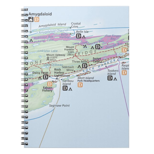 Isle Royale (Michigan) map notebook (Front)