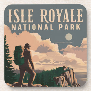 Isle Royale National Park Backpacking Travel Art Coaster