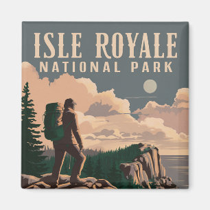Isle Royale National Park Backpacking Travel Art Magnet