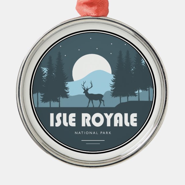 Isle Royale National Park Deer Metal Ornament (Front)