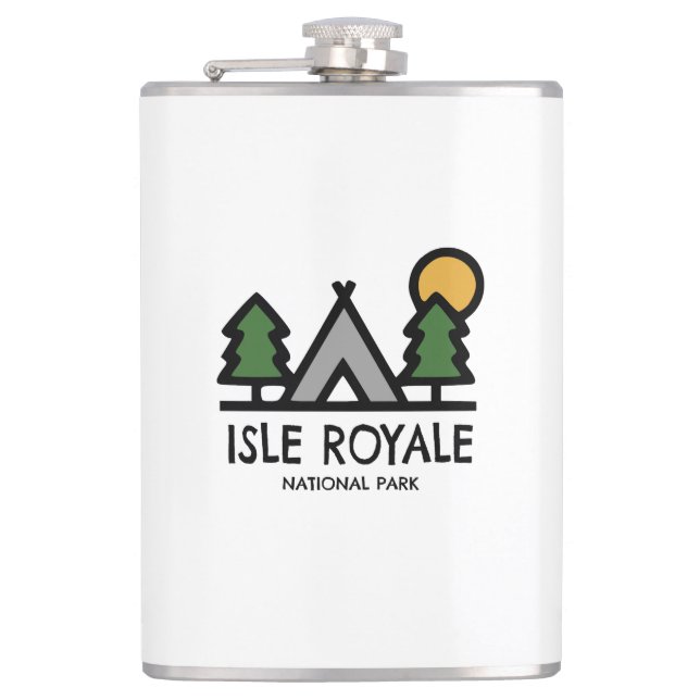 Isle Royale National Park Hip Flask (Front)