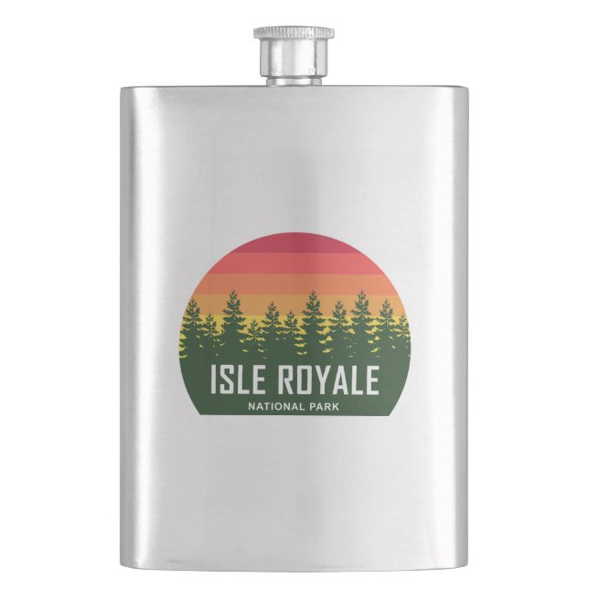 Isle Royale National Park Hip Flask (Front)