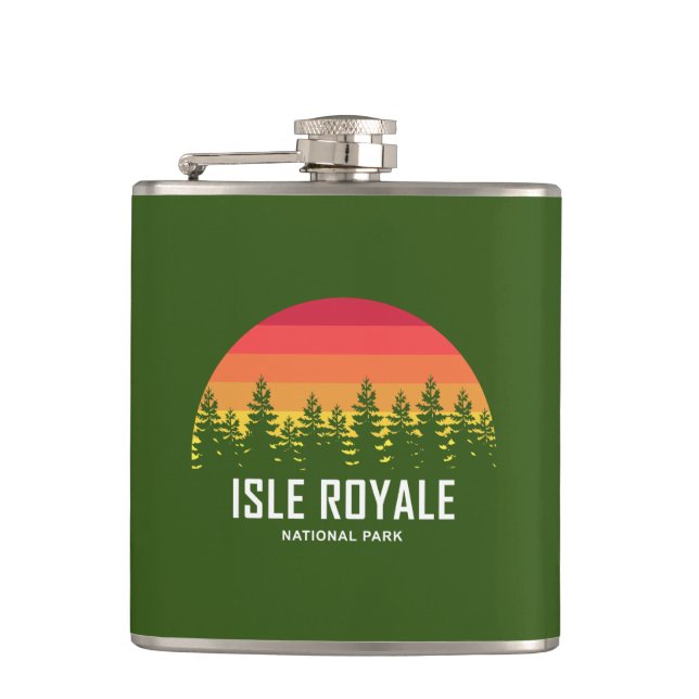 Isle Royale National Park Hip Flask (Front)