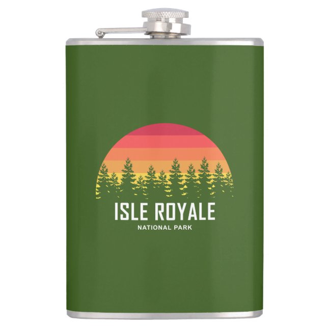 Isle Royale National Park Hip Flask (Front)
