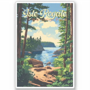 Isle Royale National Park Illustration Travel Art