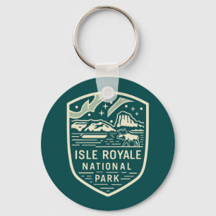 Isle Royale National Park Magical Night Emblem Key Ring
