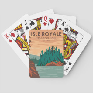 Isle Royale National Park Michigan Vintage  Playing Cards