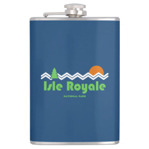 Isle Royale National Park Retro Hip Flask