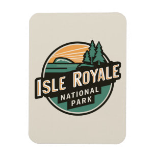 Isle Royale National Park Retro Travel Emblem Magnet