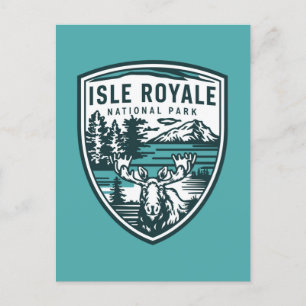 Isle Royale National Park Wildlife Emblem Holiday Postcard