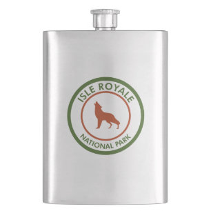 Isle Royale National Park Wolf Hip Flask