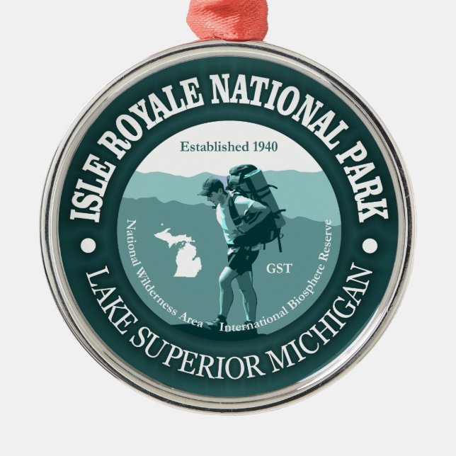 Isle Royale NP Metal Ornament (Front)