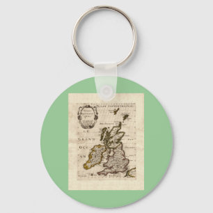 Isles Britanniques - 1700 Nicolas Fils Sanson Map Key Ring