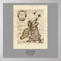 Isles Britanniques - 1700 Nicolas Fils Sanson Map