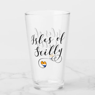 Isles of Scilly Flag Heart Glass