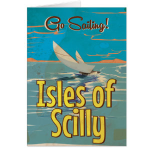 Isles of Scilly Sailing vintage travel poster