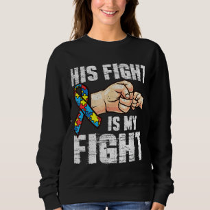 Ism Awareness Autism Mum Dad His Fight Is My Fight Sweatshirt