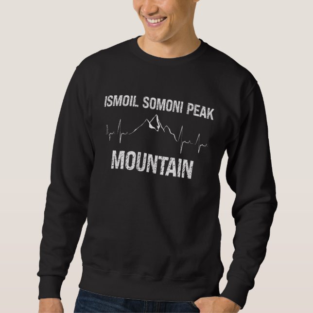 Ismoil Somoni Peak Mountain Climber Heartbeat Desi Sweatshirt (Front)