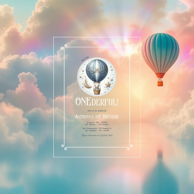 Isn’t He ONEderful Acrylic First Birthday Party Acrylic Invitations (Creator Uploaded)