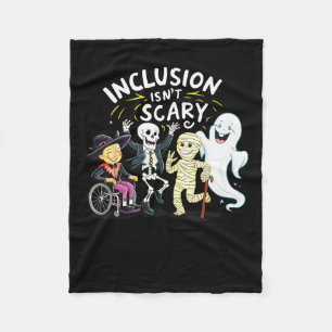 Isn't Scary Teacher Skeleton Ghost Cute Halloween  Fleece Blanket