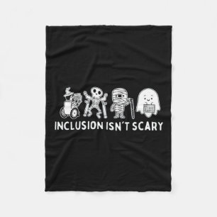 Isn't Scary Teacher Skeleton Ghost Cute Halloween  Fleece Blanket