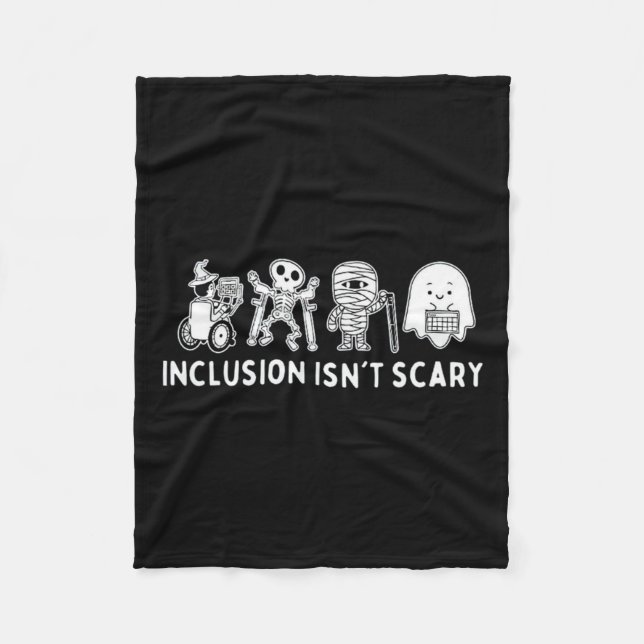 Isn't Scary Teacher Skeleton Ghost Cute Halloween  Fleece Blanket (Front)