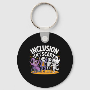 Isn't Scary Teacher Skeleton Ghost Cute Halloween Key Ring
