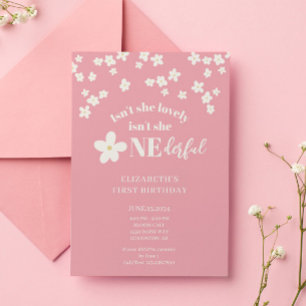 Isn't She Lovely Daisy 1st Birthday Cute Flowers Invitation
