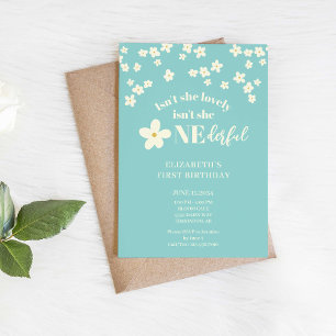 Isn't She Lovely Daisy 1st Birthday Cute Flowers Invitation