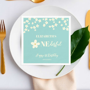 Isn't She Lovely Daisy 1st Birthday Flowers Napkin