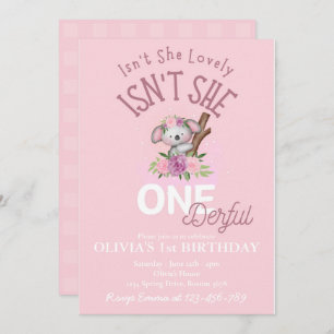 Isn't She Lovely Isn't She ONEderful Customisable Invitation