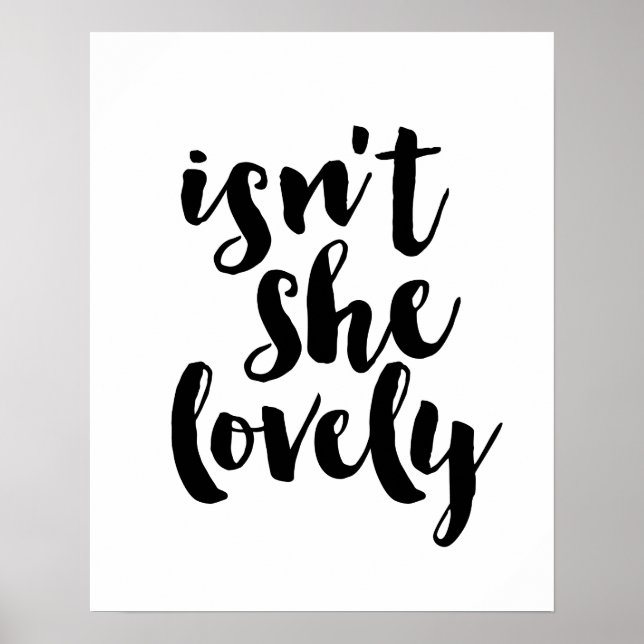 Isn't she lovely poster (Front)