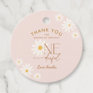 Isn't She ONEderful Daisy 1st Birthday Favour Tags
