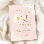 Isn't She ONEderful Daisy 1st Birthday Invitation<br><div class="desc">Isn't She Lovely Isn't She ONEderful daisy 1st birthday party invitation. Cute design in blush pink. Features daisy flowers and trendy modern typography script font. Perfect for a stylish boho first girls bday celebration. Personalize with your own details. Printed Zazzle invitations or instant download digital printable template.</div>