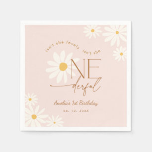 Isn't She ONEderful Daisy 1st Birthday Napkin