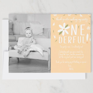 Isn't She Onederful First Birthday Thank You Card