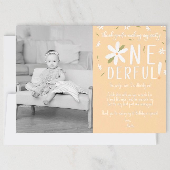 Isn't She Onederful First Birthday Thank You Card (Creator Uploaded)