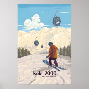 Isola 2000 Alpes-Maritimes France Ski Resort Poster
