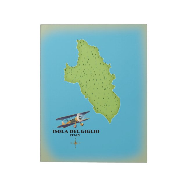 Isola del Giglio Italy map Notepad (Rotated)
