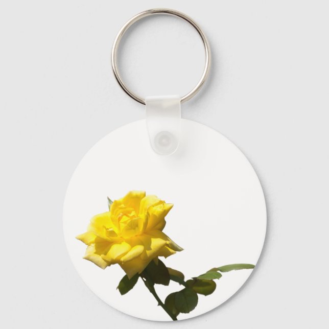 Isolate Yellow rose Key Ring (Front)