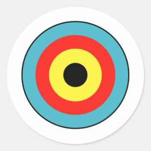 Isolated Archery Target Classic Round Sticker