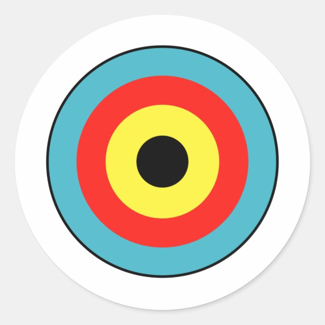 Isolated Archery Target Classic Round Sticker (Front)