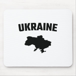 Isolated Black Silhouette Of A Map Of Ukraine Mouse Pad