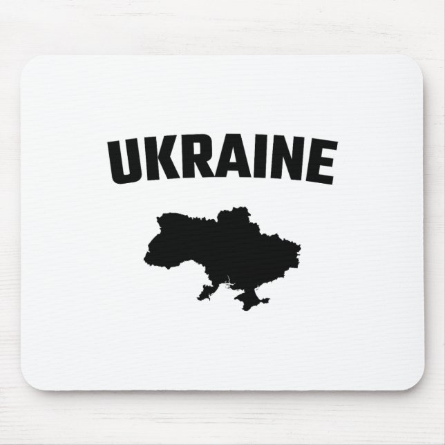 Isolated Black Silhouette Of A Map Of Ukraine  Mouse Pad (Front)