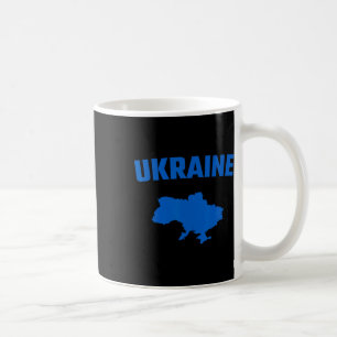 Isolated Blue Silhouette Of A Map Of Ukraine Coffee Mug