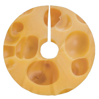 Isolated cheese piece, lovely design brushed polyester tree skirt