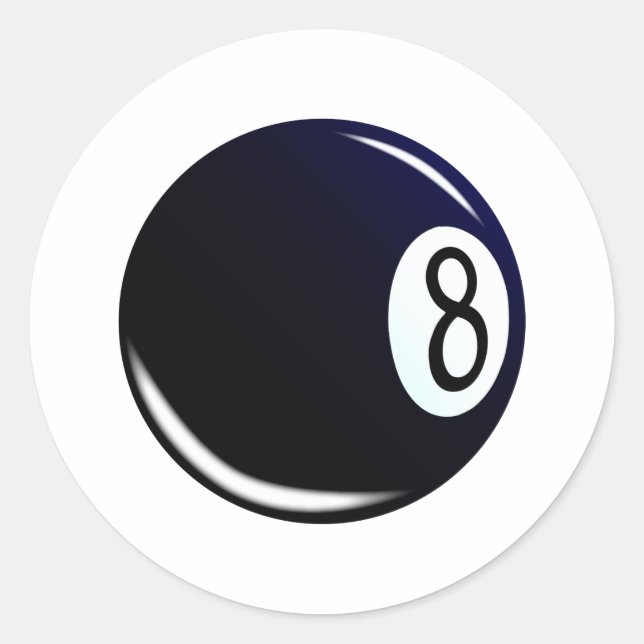 Isolated Eight Ball Classic Round Sticker (Front)