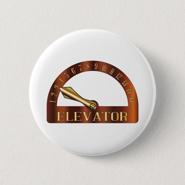 Isolated Elevator Floor Indicator 6 Cm Round Badge (Front)