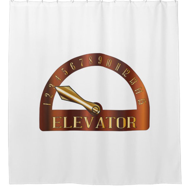 Isolated Elevator Floor Indicator Shower Curtain (Front)